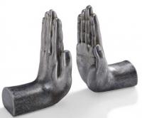 Silver hand bookends