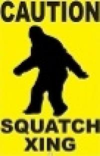 Caution squatch big foot sign