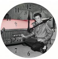 Elvis pink caddy clock