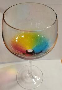 Pair rainbow xl wine glasses