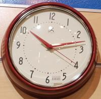 Red round retro clock