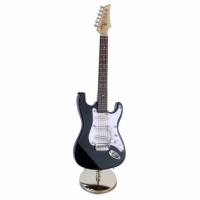 Electric guitar in case with stand