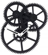 Gear clock triple black